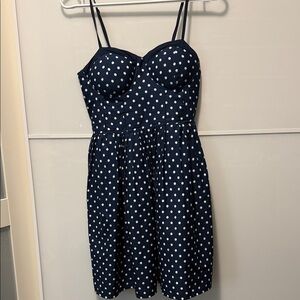Navy Polka Dot Mini Dress